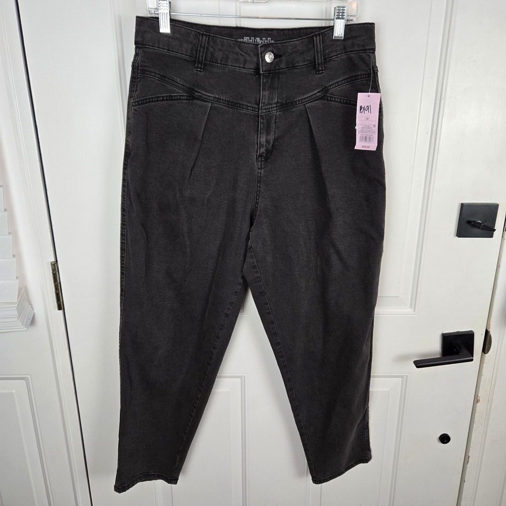 Wild Fable Jeans Women 12‎ Washed Black High Rise 90s 80s Stretch Casual Pleated